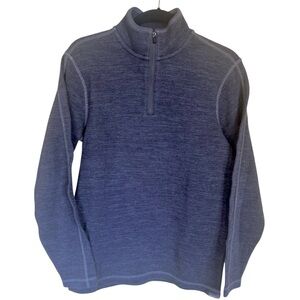 Eddie Bauer Half Zip Pullover Sweater Long Sleeve Heathered Blue Size Small